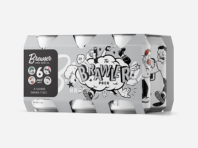 Brewser Brawler Pack brawl cans fight kick pack packaging punch tooth variety