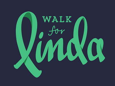 "Walk for Linda" Type Treatment adobedraw cancer ribbon lettering type
