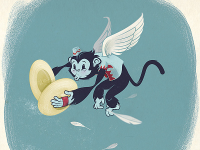 Flying Monkey adobe sketch cymbals dog and pony feathers flying monkey monkey oz