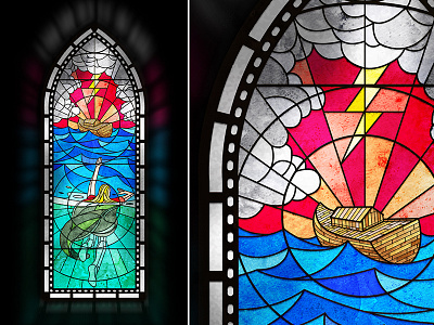 Draconian Storm church flood lightening ocean stained glass storm waves