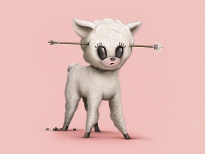 Lil' Lamb arrow eyelash fuzzy lamb lint pink poop procreate soft wool