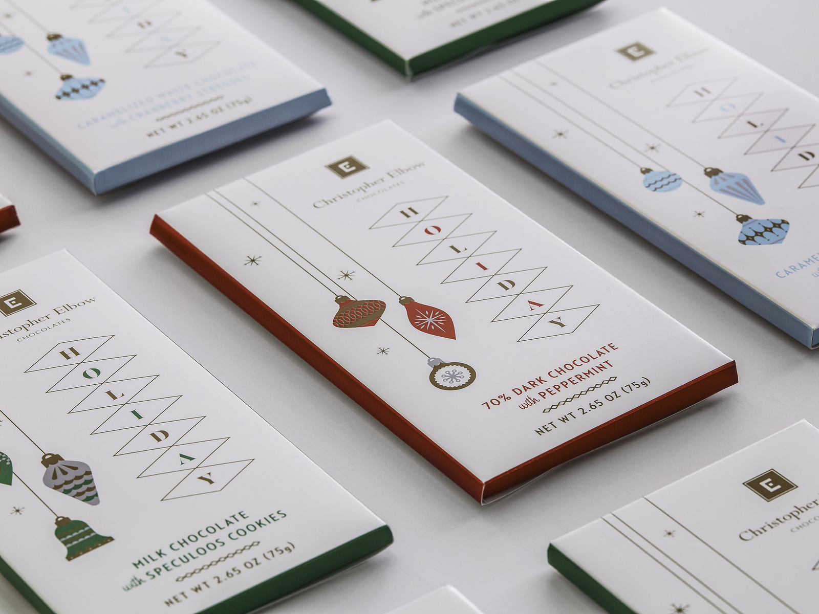 Christopher Elbow Holiday Chocolate Bars by Joe Wilper on Dribbble