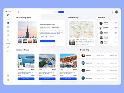 A Travel UI Dashboard dashboard design project ui ux