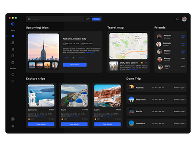 A Travel UI dashboard dashboard design project ux