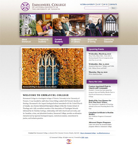 Emmanuel College #1 georgia palatino purple trebuchet ms web website
