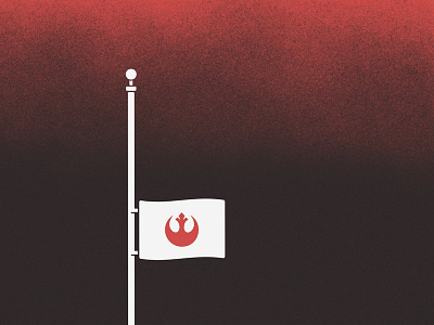 Carrie Fisher flag illustration princess leia rebel red star wars