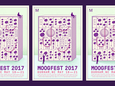 Moogfest eurorack illustration modular synth moog poster purple synth texture vector