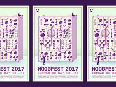 Moogfest eurorack illustration modular synth moog poster purple synth texture vector