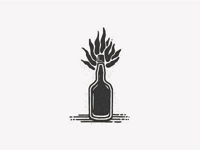 BOOOZE alcohol booze fire woodcut