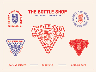 Bottle Shop Badges badge booze floral illustration