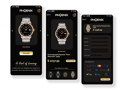 Phoenix Watch Store - Dark mode design (🎨1)