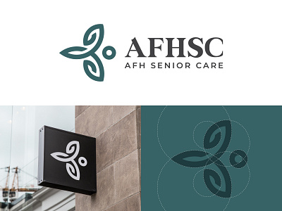 AFH Senior Care Logo afh senior care afhsc brand branding clean design flat graphic design green icon logo re branding rebranding sage