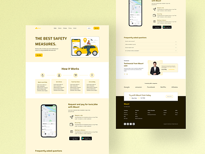 Car Riding Website Landing Page branding car rent landiging page car riding design landing page mobile app design ride share riding page sass typography ui ui design ux ux research visual design web design website design