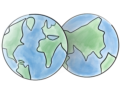 Globe Drawing drawing earth globe planet earth watercolor