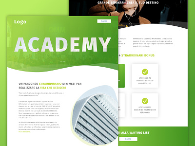 Academy Self-Help academy design desktop landing green landing page self help sketch web design