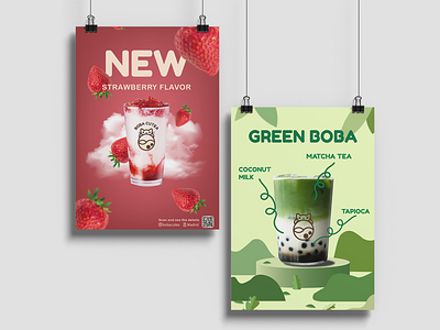 Bubble tea Posters branding design graphic design illustration logo
