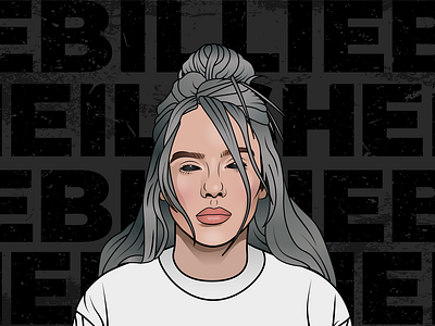Billie Eilish Illustration billie billie eilish branding celebrity dark design eilish female grunge illustration music musician pretty singer vector woman