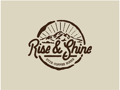 Rise & Shine 02 apparel design cafe coffee coffee shop graphic illustration handlettering lettering mountain mt baker nature pnw script sunrise