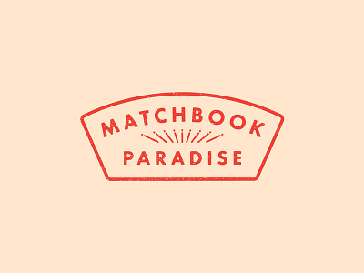 Matchbook Paradise badge brand identity branding futura logo paradise retro sans serif texture typography visual identity wordmark