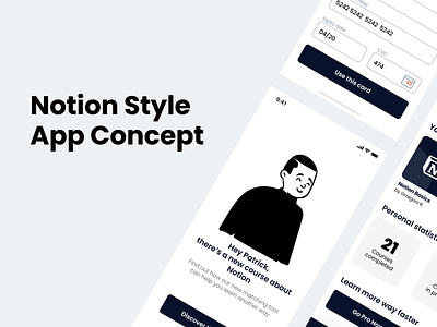Notion Style App Concept design figma graphic design illustration ui
