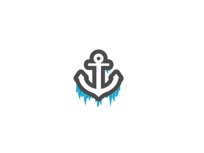 Frozen Anchor anchor ice logo vector