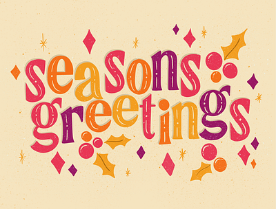 Seasons greetings design hand lettering illustration lettering type typography