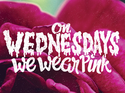 Wednesdays hand lettering lettering mean girls movie quote pink quote vector