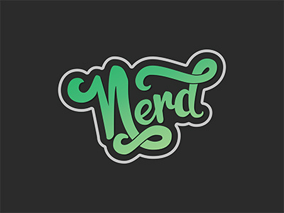 Nerd green hand lettering lettering nerd script type typography