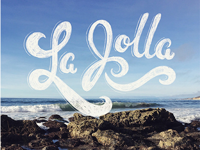 La Jolla beach hand lettering lettering ocean text type typography