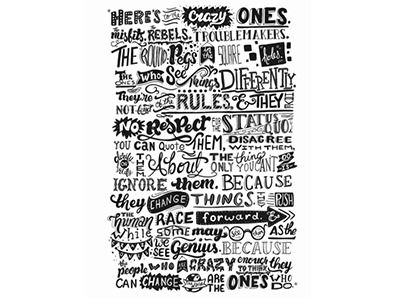 Crazy Ones apple hand lettering lettering quote type typography