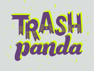 Trash Panda hand lettering lettering racoon rocket type typography