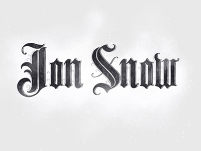 King in the North blackletter game of thrones hand lettering type typography