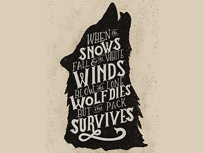 The Lone Wolf game of thrones hand lettering lettering type typography