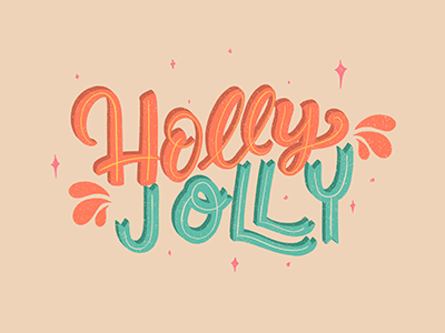 Holly Jolly christmas hand lettering lettering type typography