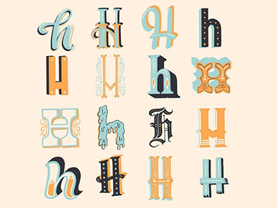 The Letter H h hand lettering illustration lettering type typography