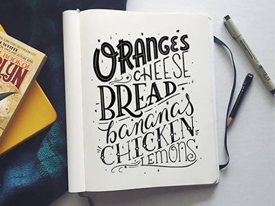 Grocery List food grocery lettering hand lettering type list typography