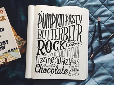 Magical Shopping List book hand lettering harry potter lettering type typography