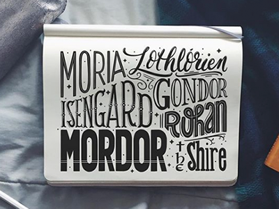 In the land of Mordor hand lettering lettering lotr type typography