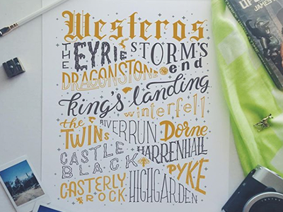 Westeros game of thrones got hand lettering lettering type typography