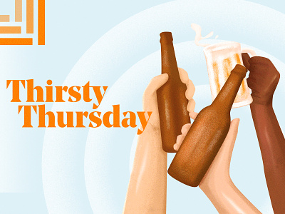 Thirsty Thursday beer illustration poster thursday