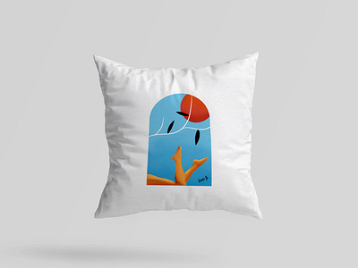 Summer Window Pillow cushion illustration interior painting pillow procreate