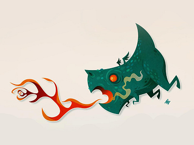 Dragon dragon fire illustration