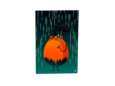 Rainy Day character illustration monster rain