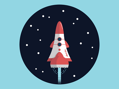 Flight of the JamieLynn illustration rocket space spaceship stars vector