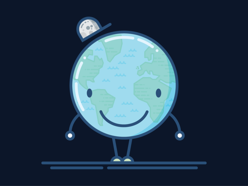 Earthboy character earth faces illustration moon planet smile space universe vector