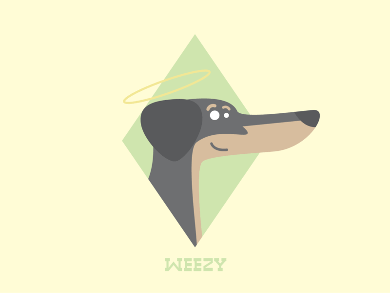 Pups Series 1: Weezy animal character design diamond doberman doberman pinscher dog faces illustration pet pets smile vector