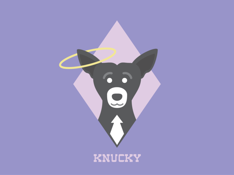 Pups Series 3: Knucky animal character design diamond dog faces illustration mutt pet pets smile vector