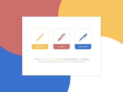 Daily Ui 064 Select User Type alumni career office college dailyui dailyui 064 design employer select user type student ui user type users website