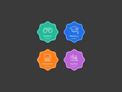 Daily Ui 084 Badge author award badge badges dailyui dailyui 084 explorer ibm instructor logo mastery ui vector