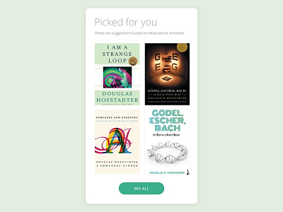 Daily Ui 091 Curated For You app book books curate curated for you dailyui dailyui 091 design for you pick pick for you picked for you ui